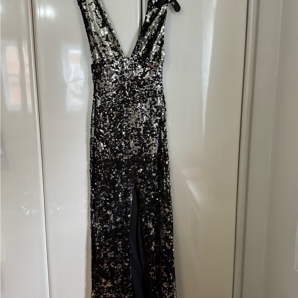 Rachel Zoe Black and Silver Sequin Dress